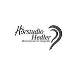 Hörstudio Hedler Logo mit Ohrsymbol und Firmenname, Meisterbetrieb für Hörgeräte in Deutschland.